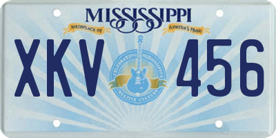 MS license plate XKV456