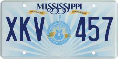 MS license plate XKV457