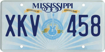 MS license plate XKV458