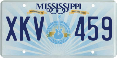 MS license plate XKV459