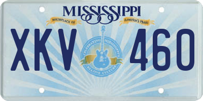 MS license plate XKV460