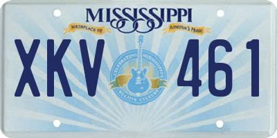 MS license plate XKV461