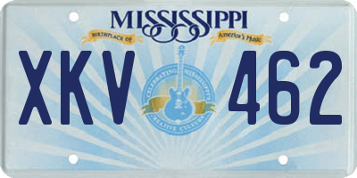 MS license plate XKV462
