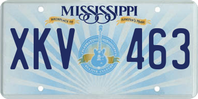 MS license plate XKV463