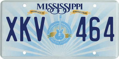 MS license plate XKV464