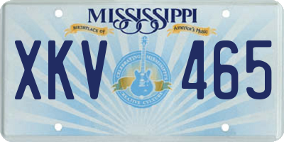 MS license plate XKV465