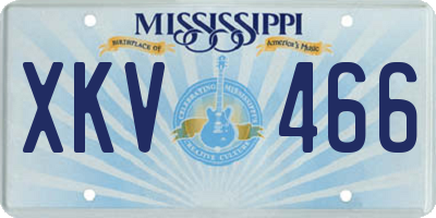 MS license plate XKV466