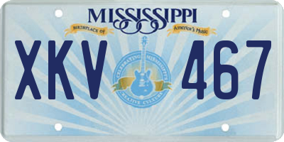 MS license plate XKV467