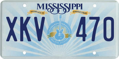 MS license plate XKV470
