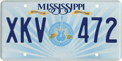 MS license plate XKV472
