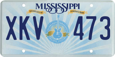 MS license plate XKV473