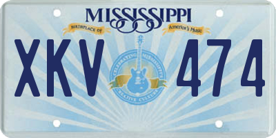 MS license plate XKV474