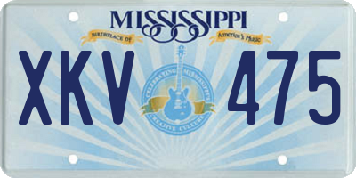 MS license plate XKV475
