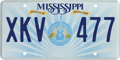 MS license plate XKV477