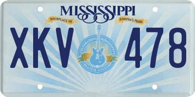 MS license plate XKV478