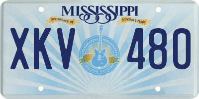 MS license plate XKV480