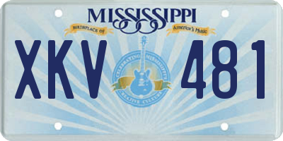 MS license plate XKV481