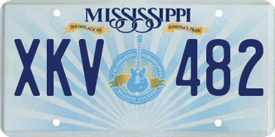 MS license plate XKV482