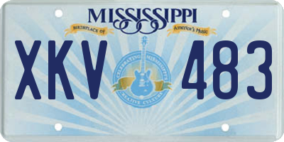 MS license plate XKV483
