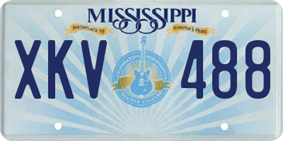 MS license plate XKV488