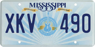 MS license plate XKV490