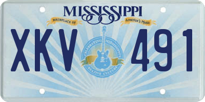 MS license plate XKV491