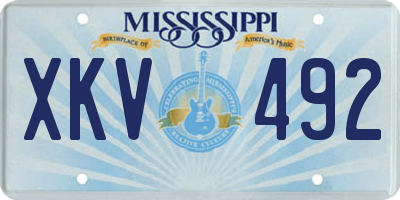 MS license plate XKV492