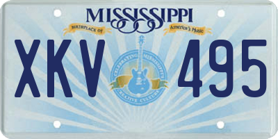 MS license plate XKV495