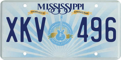 MS license plate XKV496