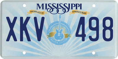 MS license plate XKV498