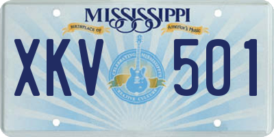 MS license plate XKV501