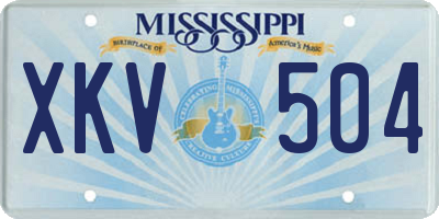 MS license plate XKV504