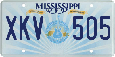 MS license plate XKV505