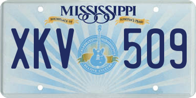 MS license plate XKV509