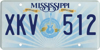MS license plate XKV512