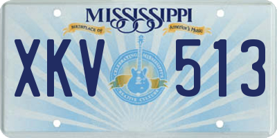 MS license plate XKV513