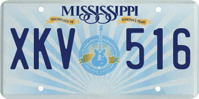MS license plate XKV516