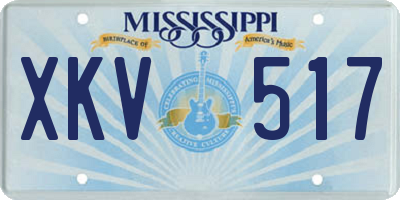 MS license plate XKV517