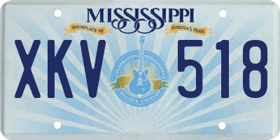 MS license plate XKV518