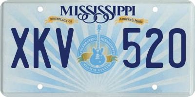 MS license plate XKV520