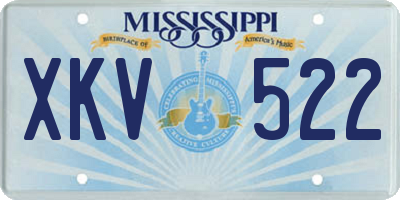 MS license plate XKV522