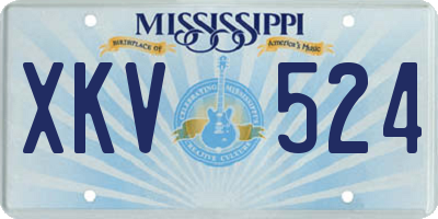 MS license plate XKV524