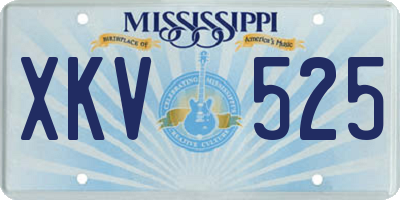 MS license plate XKV525