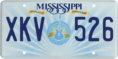 MS license plate XKV526
