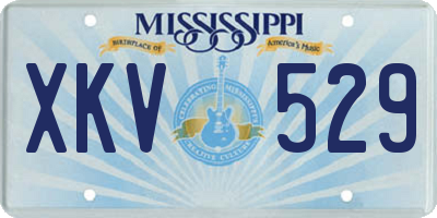 MS license plate XKV529