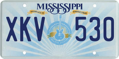 MS license plate XKV530