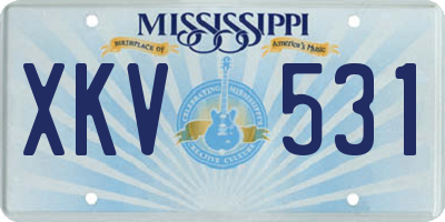 MS license plate XKV531
