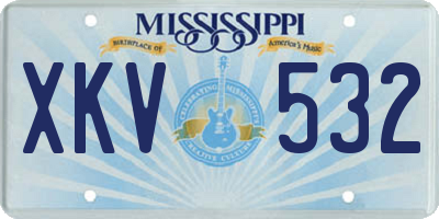 MS license plate XKV532