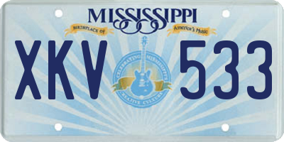 MS license plate XKV533
