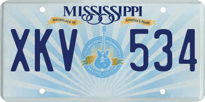 MS license plate XKV534